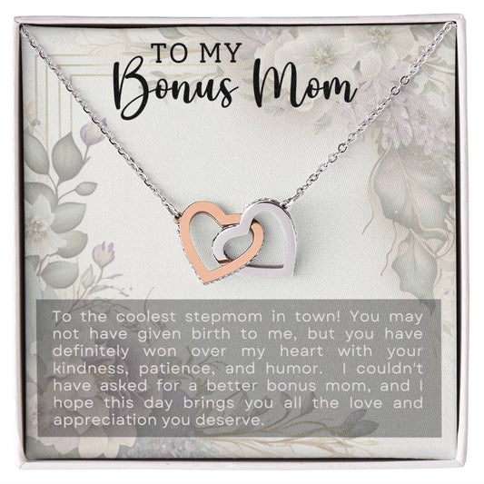 Bonus Mom Interlocking Hearts Necklace