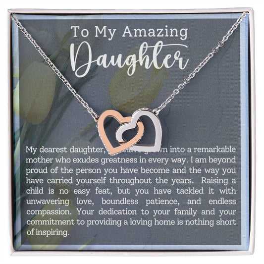 Daughter Motherhood Interlocking Hearts Necklace