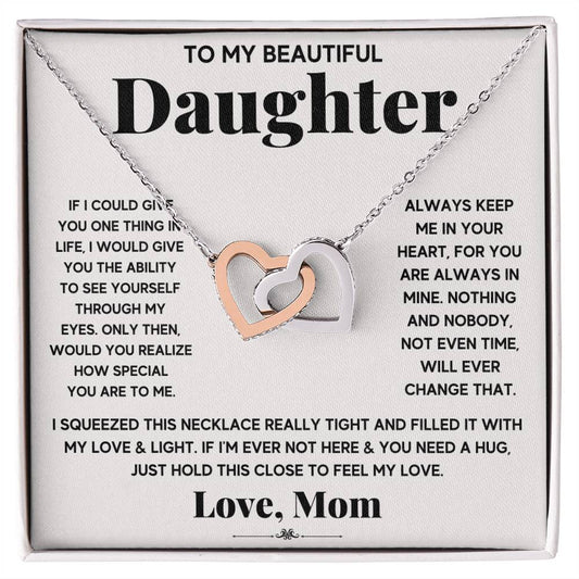 Daughter My Everything Interlocking Hearts Necklace