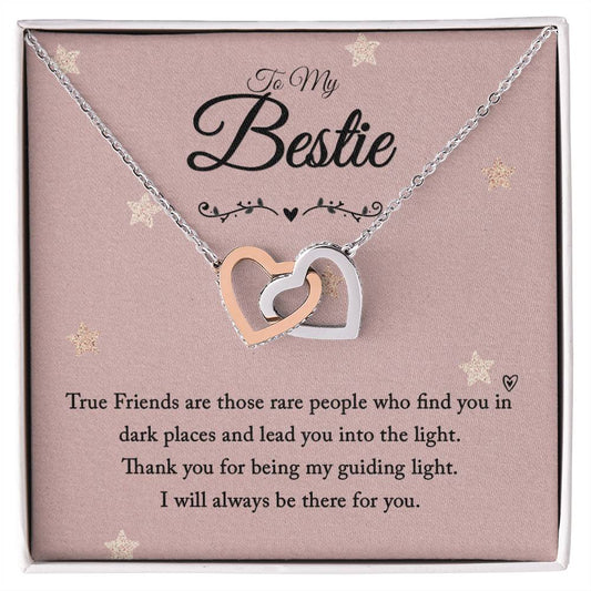 Bestie True Friends Interlocking Hearts Necklace