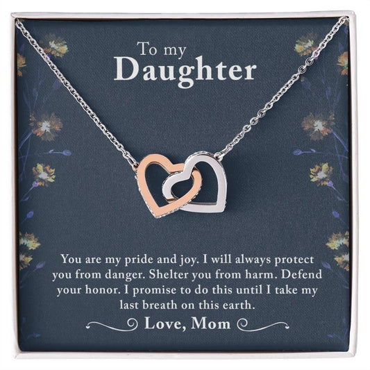 Daughter My Pride Interlocking Hearts Necklace