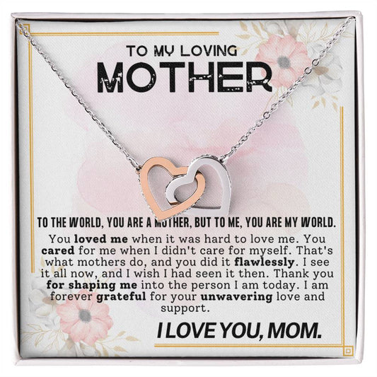 Mother My World Interlocking Hearts Necklace