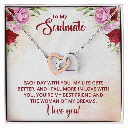 Soulmate Best Friend Interlocking Hearts Necklace