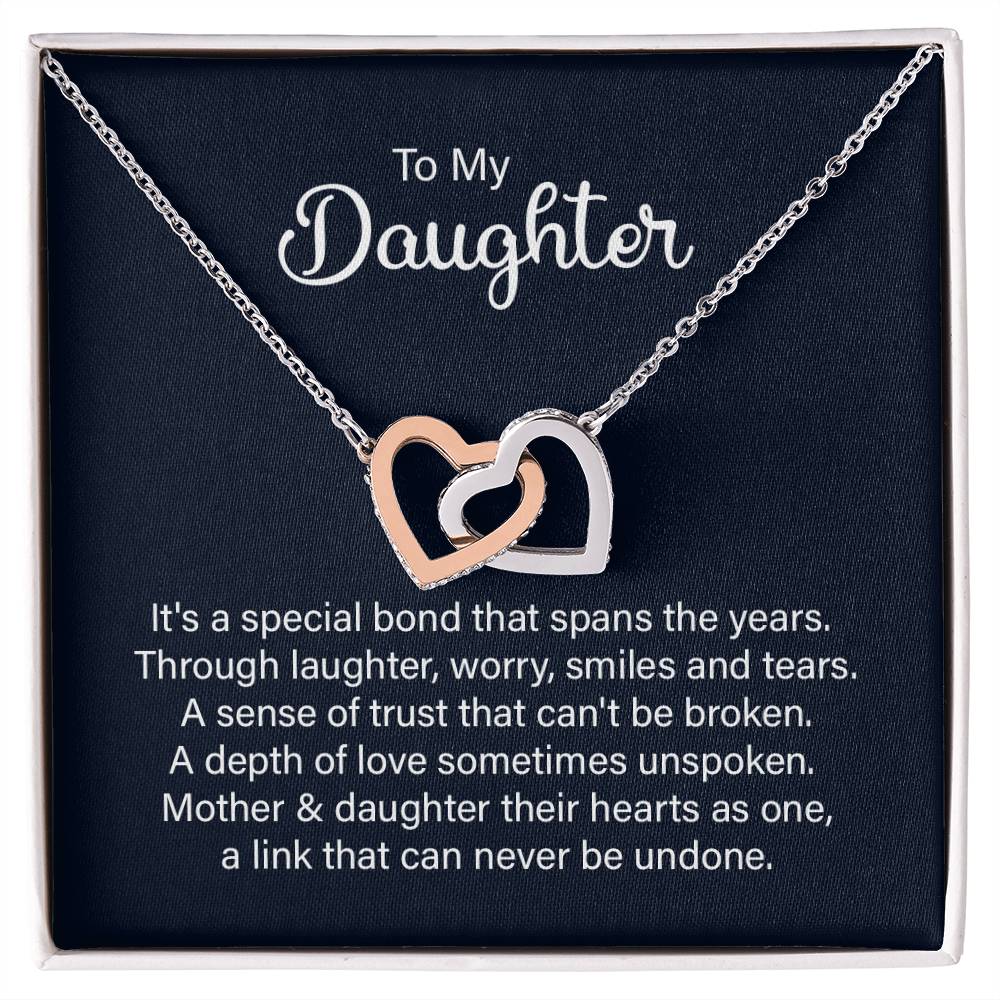 Daughter Special Bond Interlocking Hearts Necklace