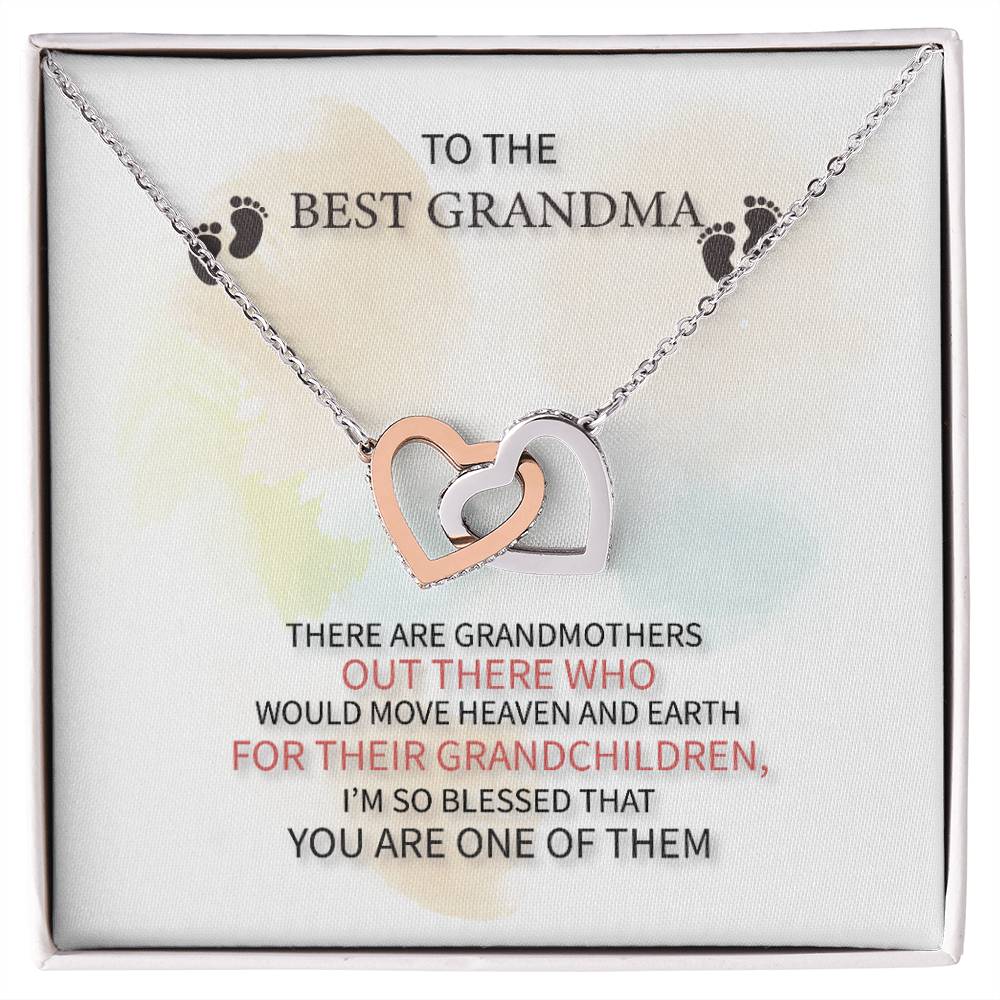 Best Grandma Interlocking Hearts Necklace