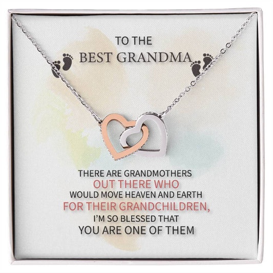 Best Grandma Interlocking Hearts Necklace