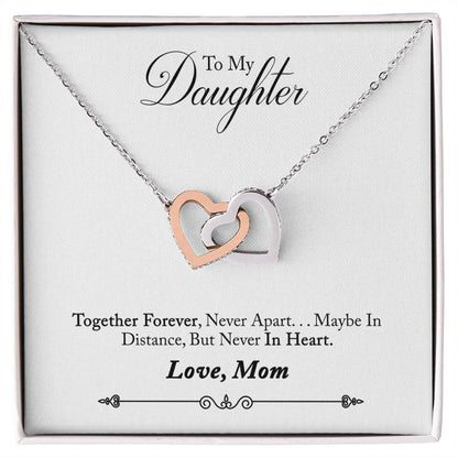 Daughter Together Forever Interlocking Hearts Necklace