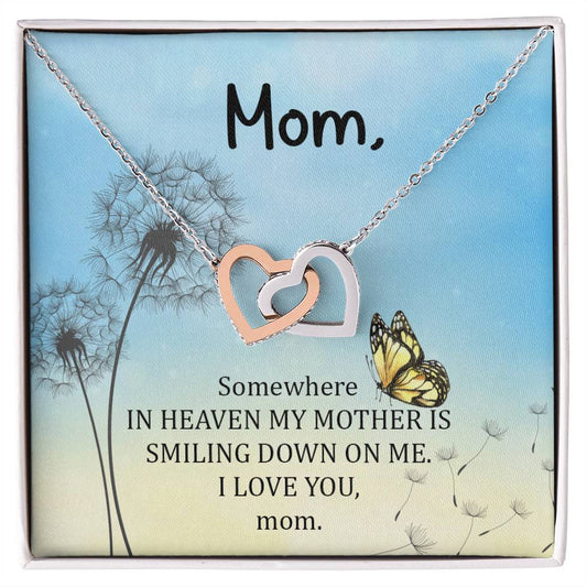 Mom Memorial Interlocking Hearts Necklace