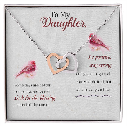 Daughter Some Days Are Better Interlocking Hearts Necklace