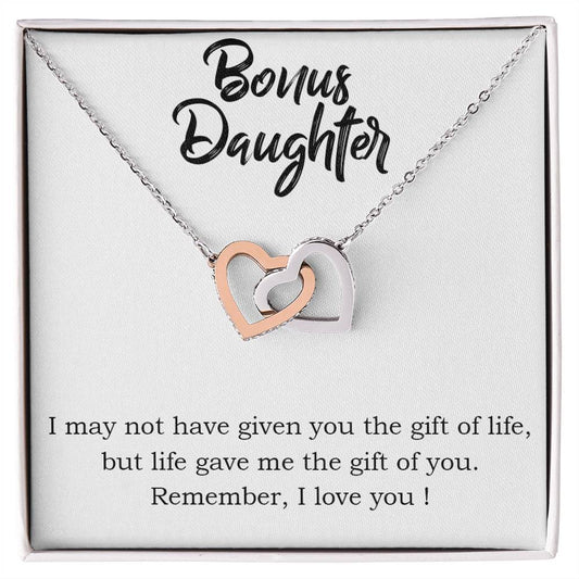 Bonus Daughter  Interlocking Hearts Necklace