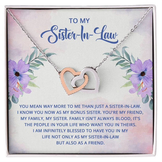 Sister in Law Interlocking Hearts Necklace