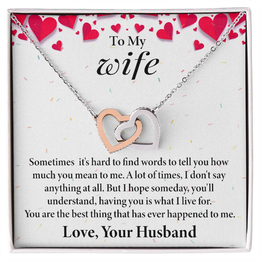 Wife Interlocking Hearts Necklace