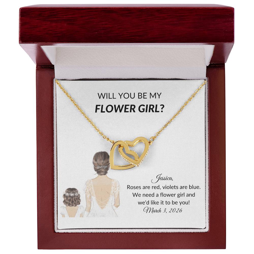 Personalized Flower Girl Proposal Card Necklace Gift