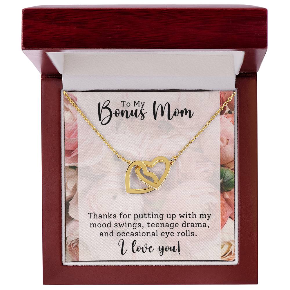 Bonus Mom Interlocking Hearts Necklace