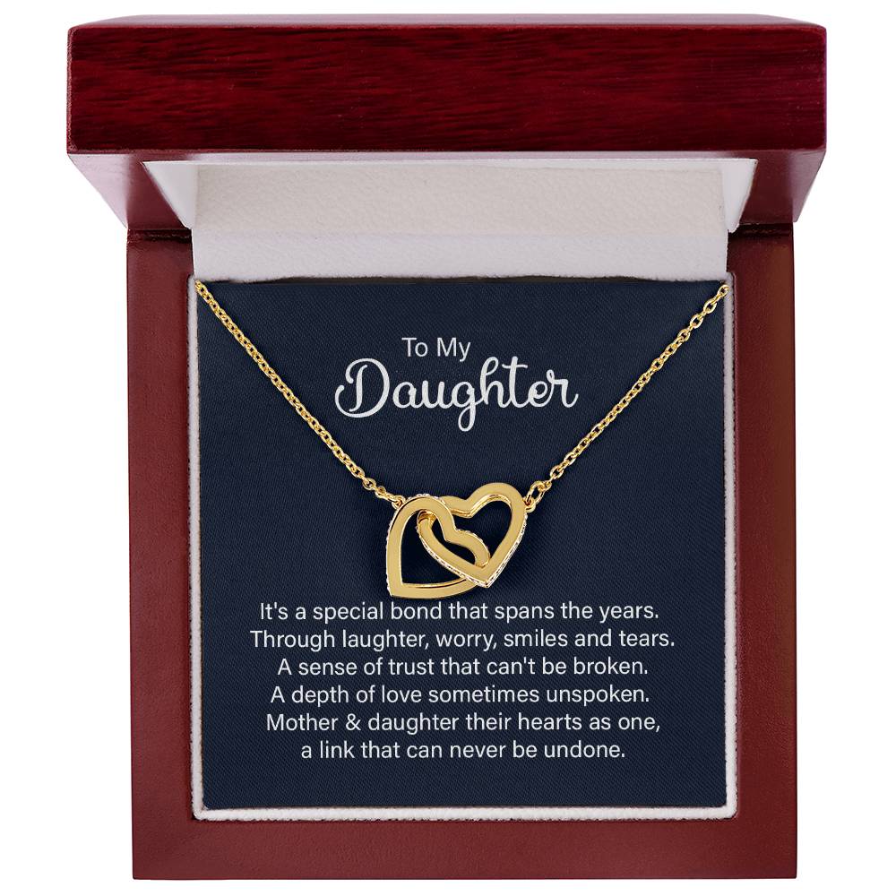 Daughter Special Bond Interlocking Hearts Necklace
