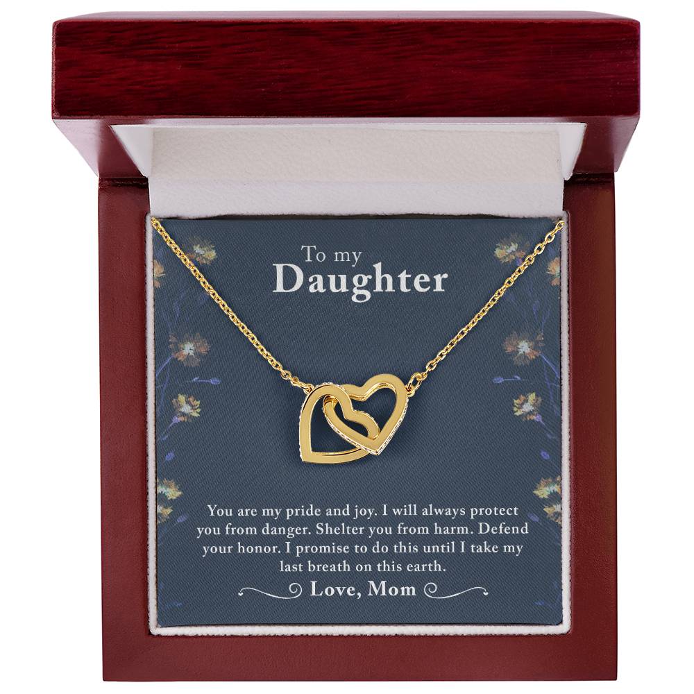 Daughter My Pride Interlocking Hearts Necklace
