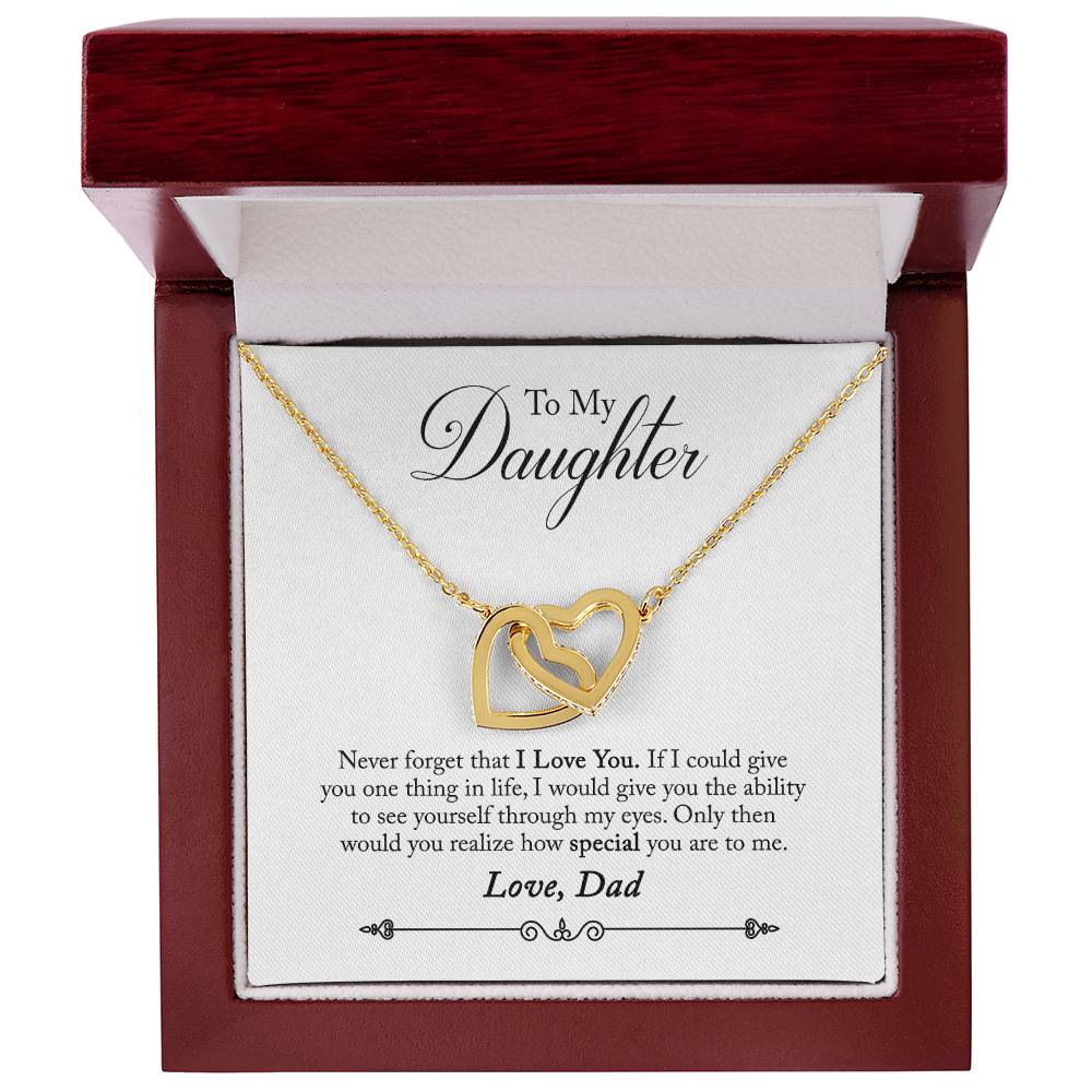 Daughter from Dad Interlocking Hearts Necklace