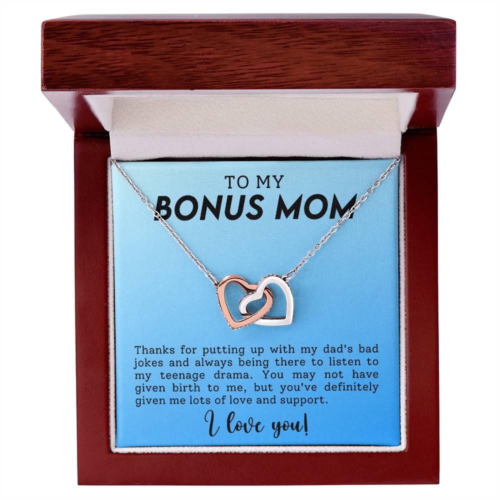 Bonus Mom Humerous Interlocking Hearts Necklace