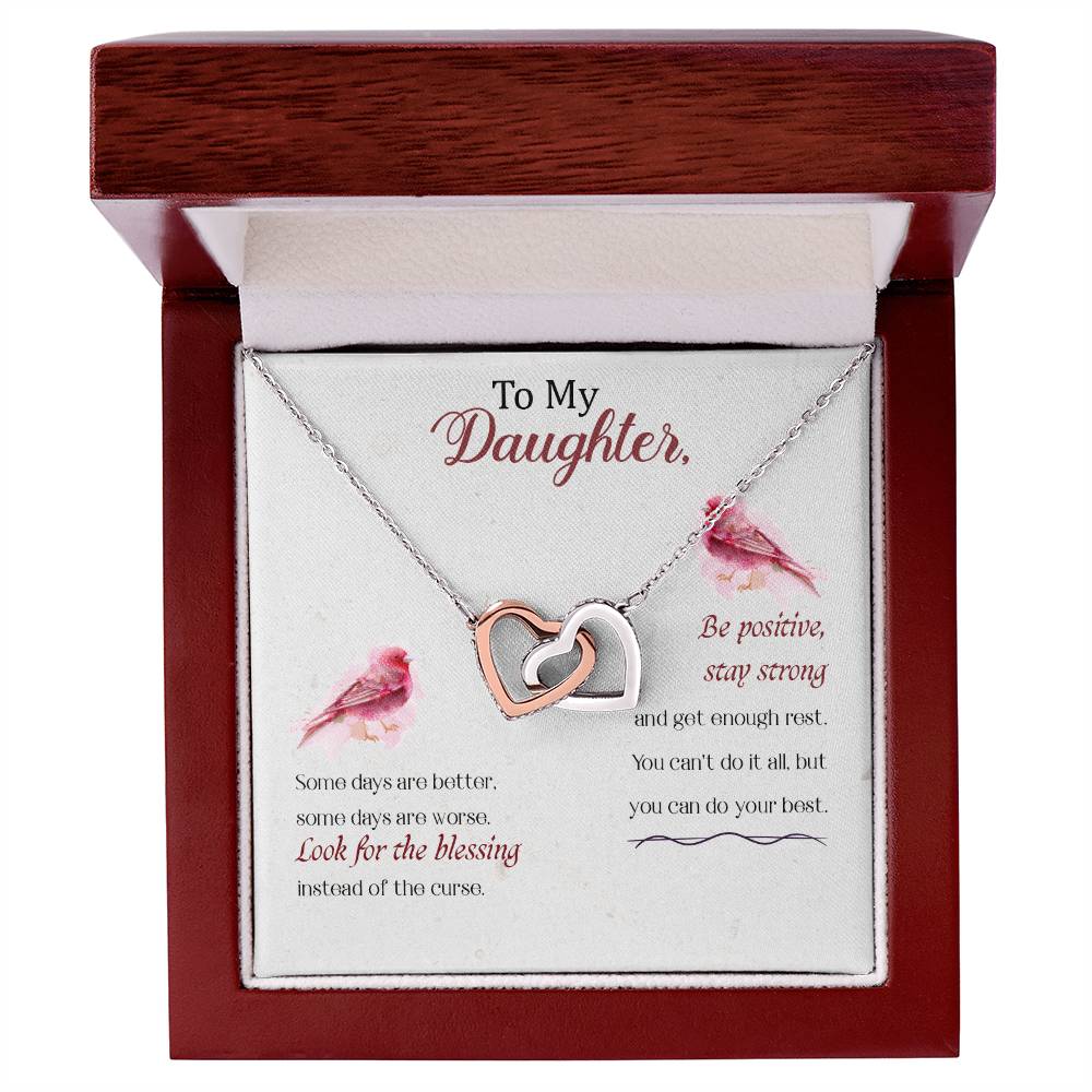 Daughter Some Days Are Better Interlocking Hearts Necklace