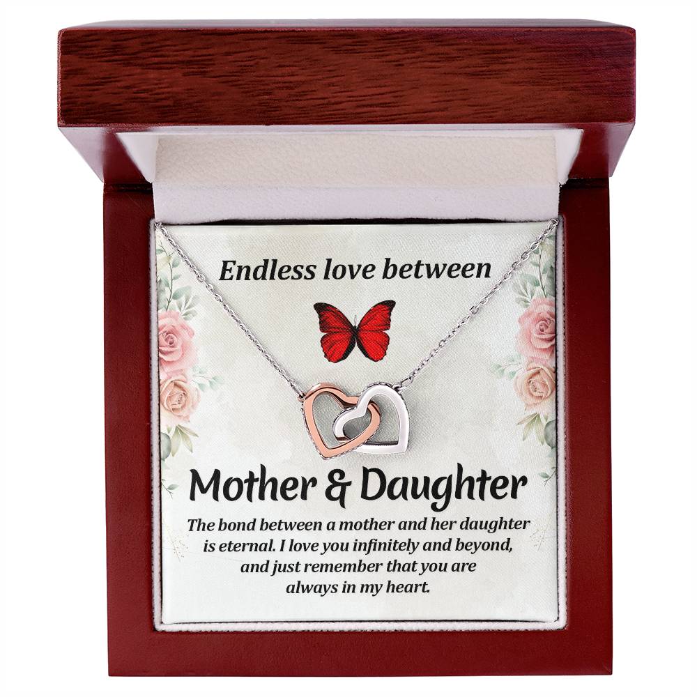 Mother and Daughter Interlocking Hearts Necklace