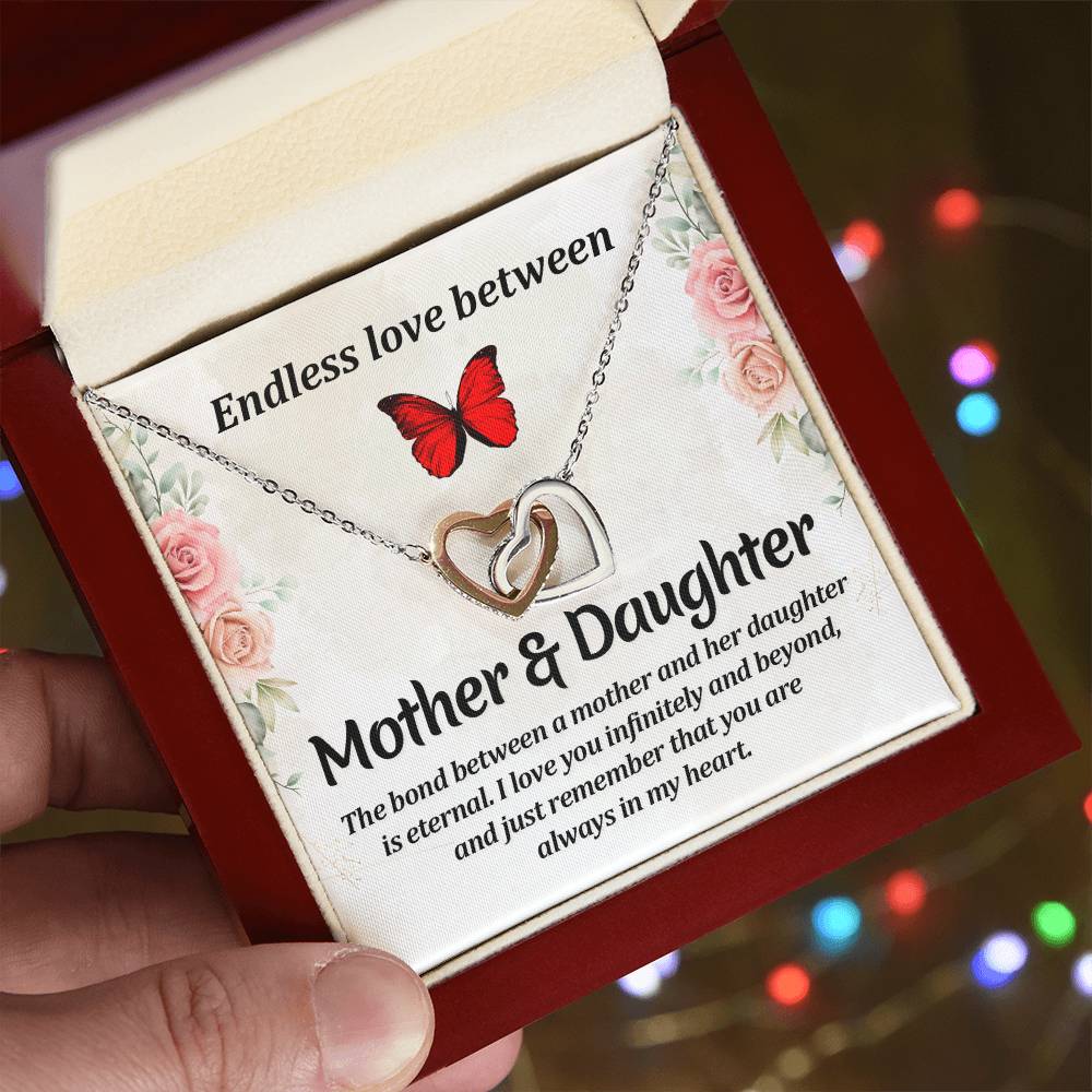Mother and Daughter Interlocking Hearts Necklace