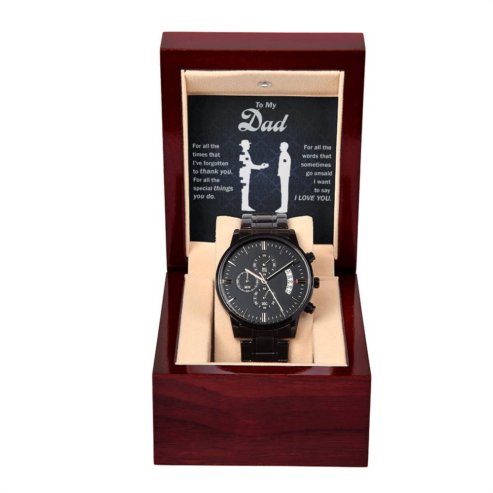 To My Dad Black Chronograph Watch Gift