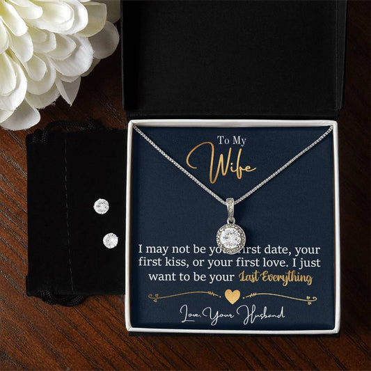 To My Wife My Last Everything Hope Necklace and Earring Set