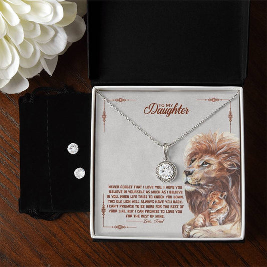Daughter This Old Lion Hope Necklace and Earring Set