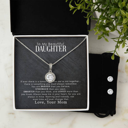 Daughter Love You More Hope Necklace and Earring Set
