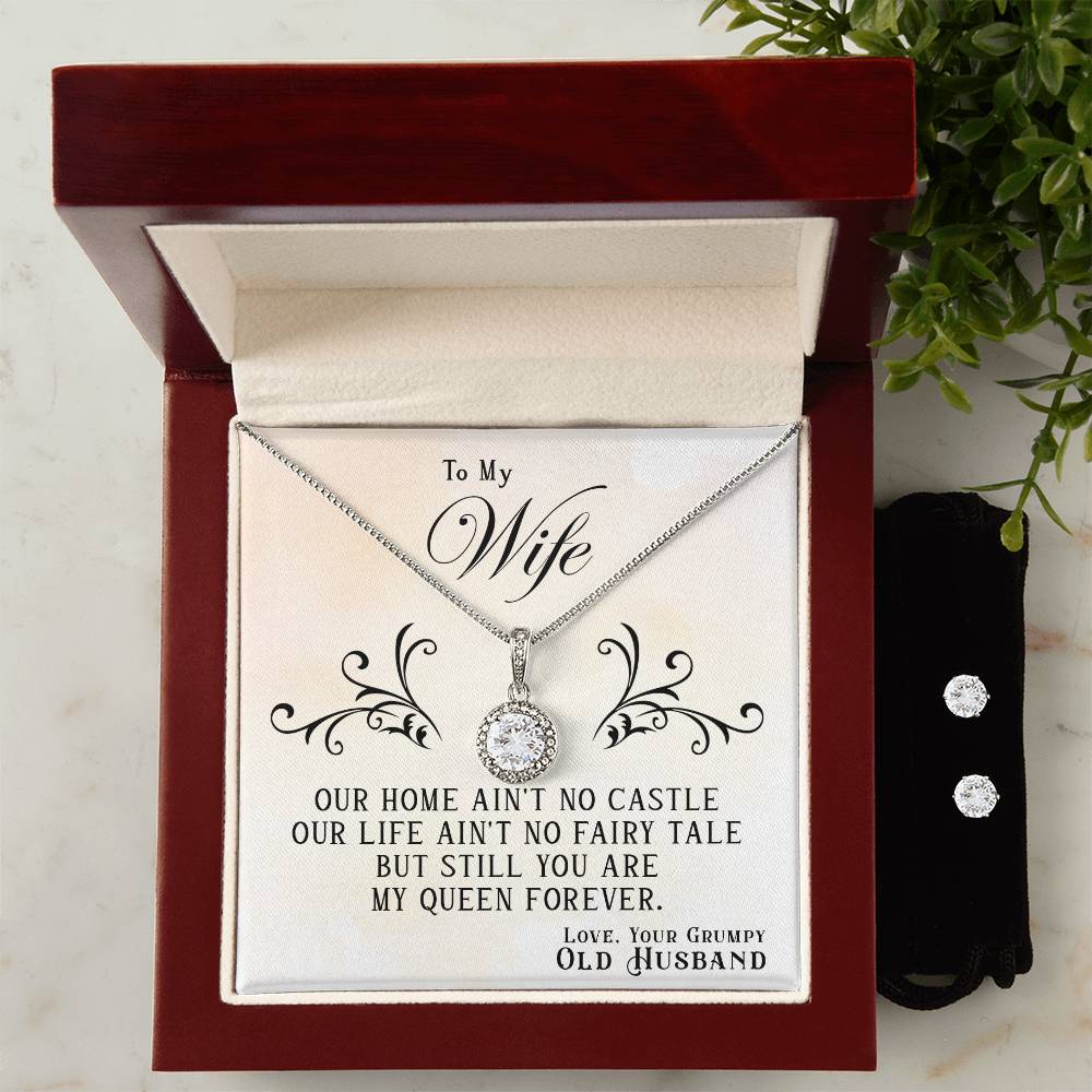 My Wife My Queen Hope Necklace and Earring Set