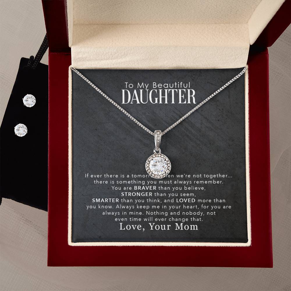 Daughter Love You More Hope Necklace and Earring Set