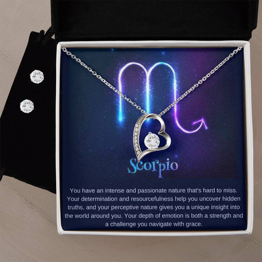 scorpio Heart Necklace and Earring Set