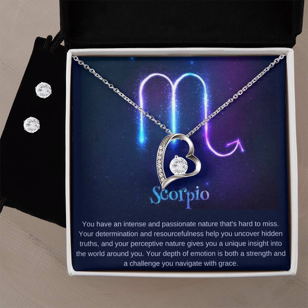 scorpio Heart Necklace and Earring Set