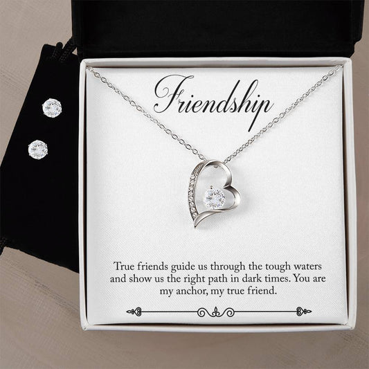 Friendship Heart Necklace and Earring Set
