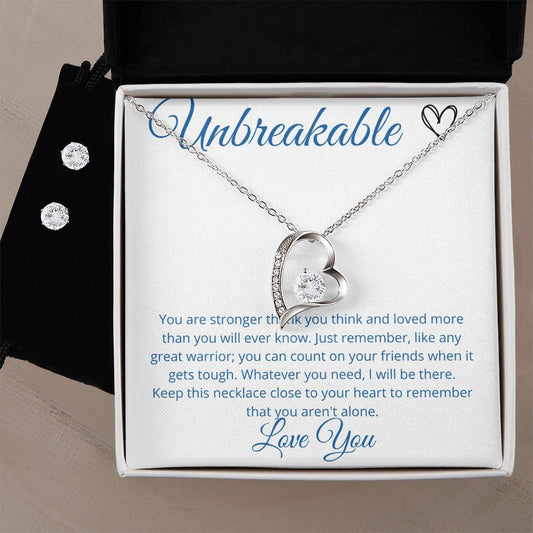 Unbreakable Heart Necklace and Earring Set