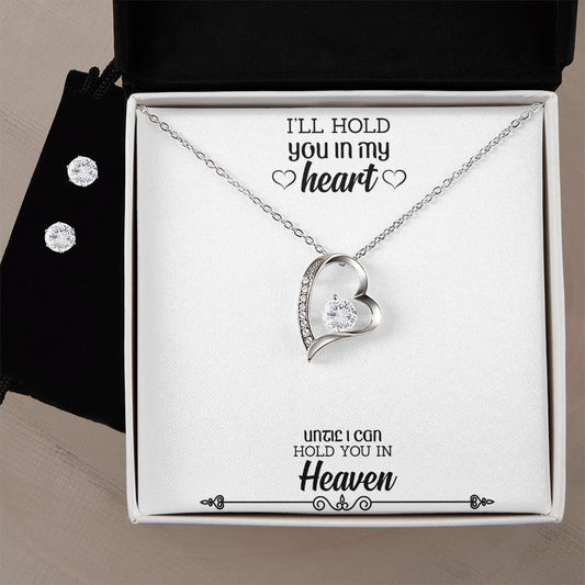Memorial Heart Necklace and Earring Set