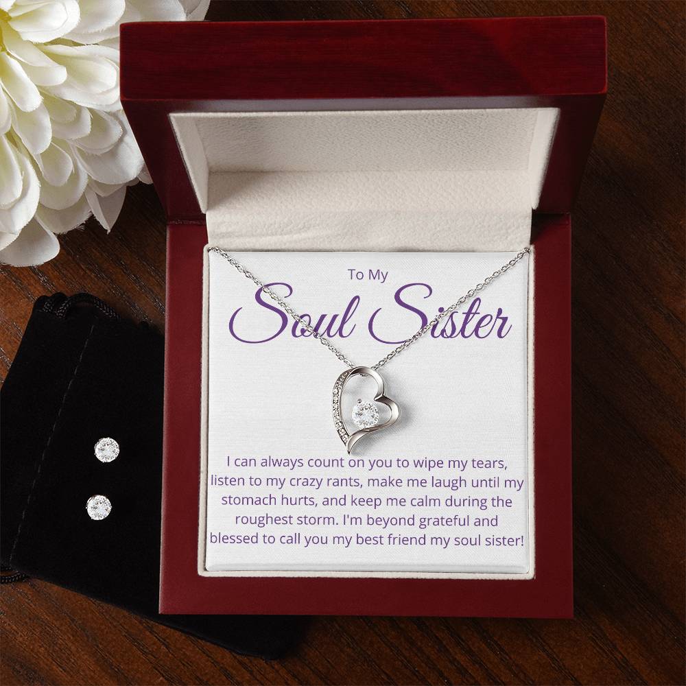 Soul Sister Heart Necklace and Earring Set