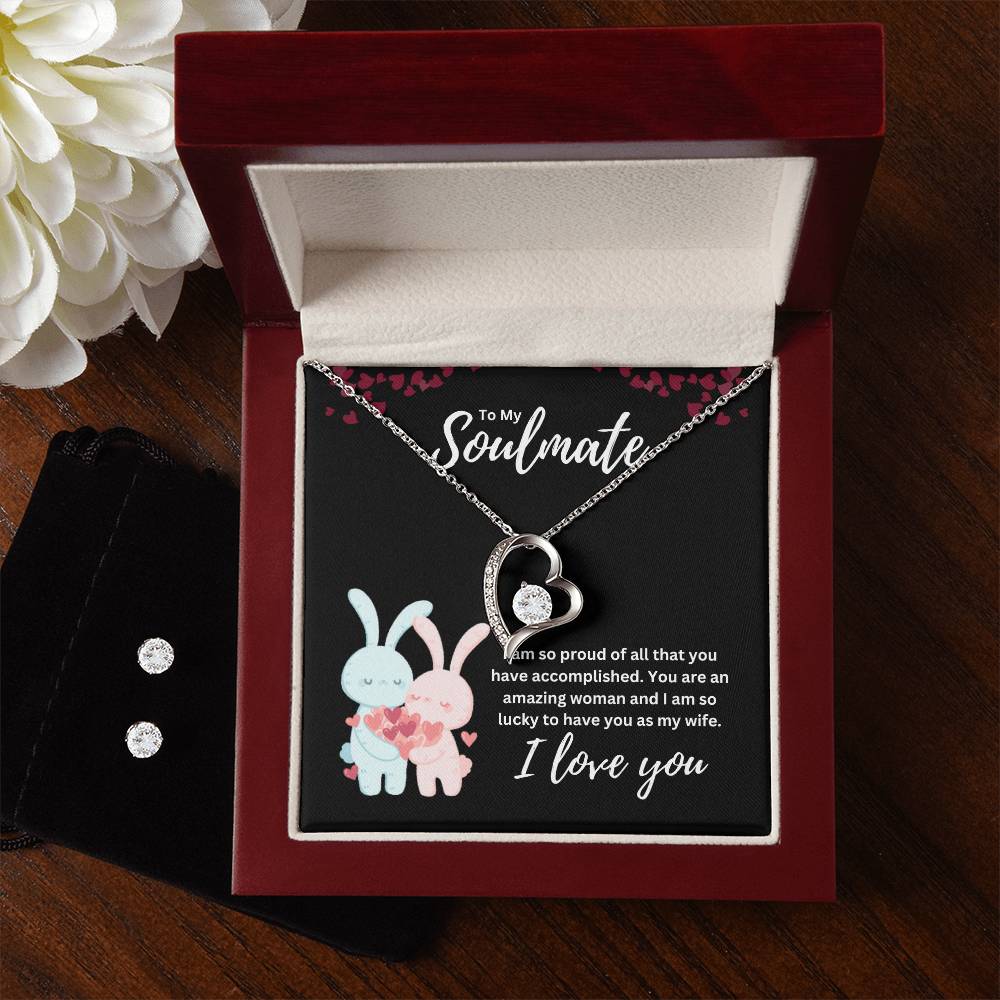 To My Soulmate Necklace and Earring Set