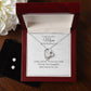 Mom on My Wedding Day Heart Necklace and Earring Set