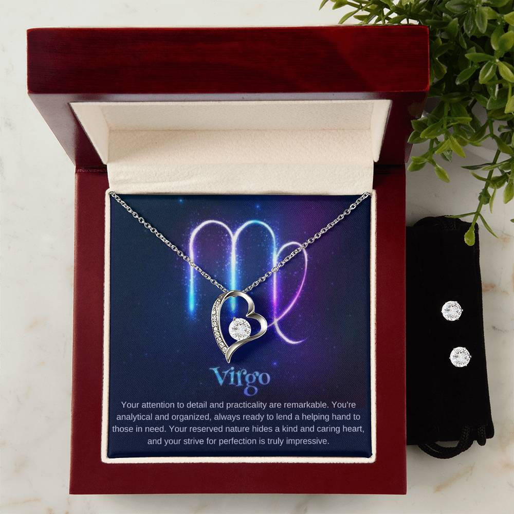 Virgo Heart Necklace and Earring Set