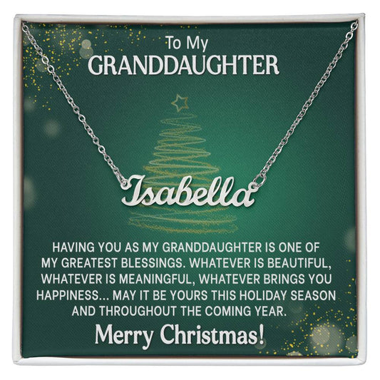 Granddaughter Christmas Personalized Name Necklace Gift