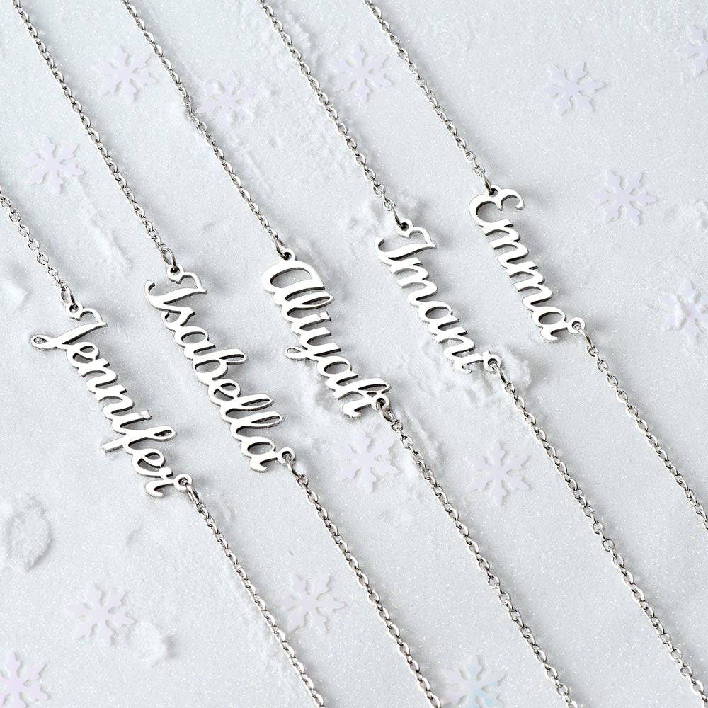 Merry Christmas Granddaughter Name Necklace Gift