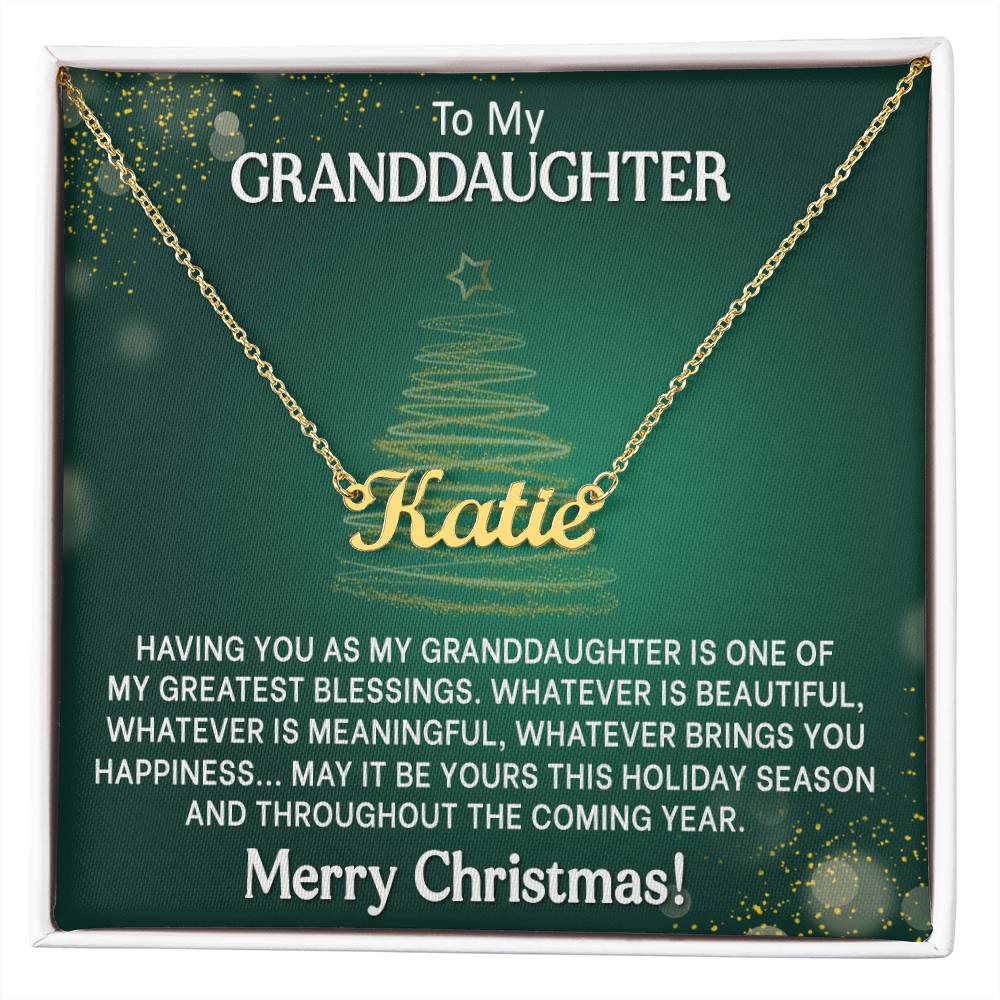 Granddaughter Christmas Personalized Name Necklace Gift