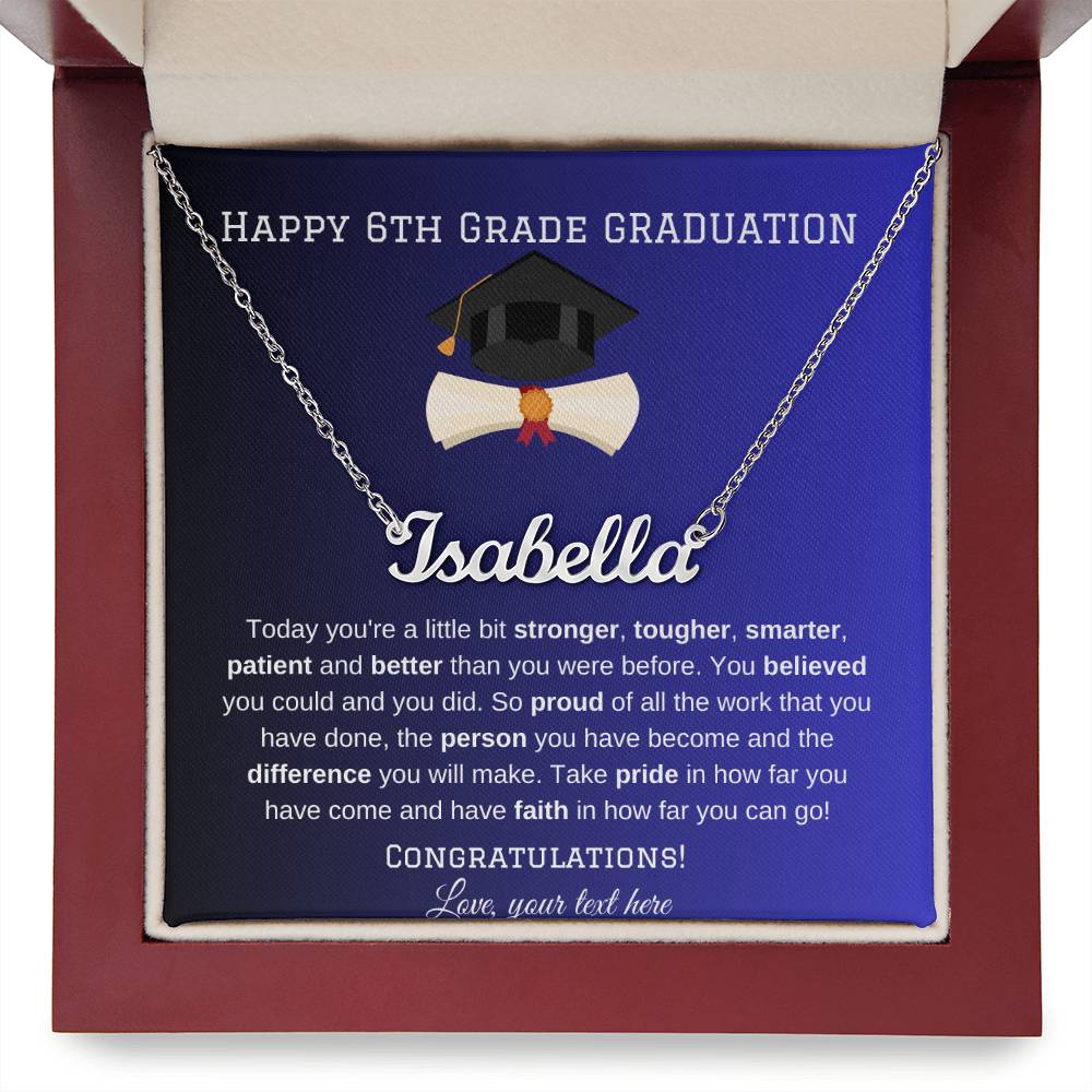 6th Grade Graduation Name Necklace