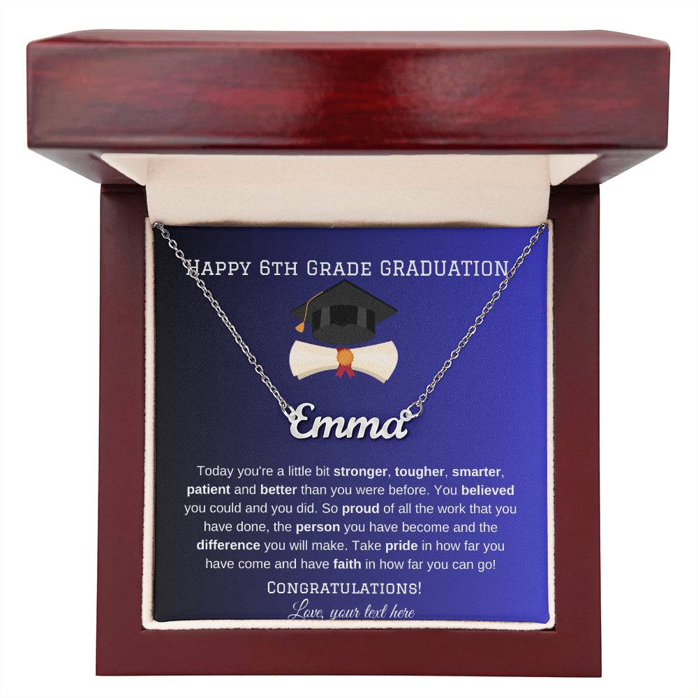 6th Grade Graduation Name Necklace