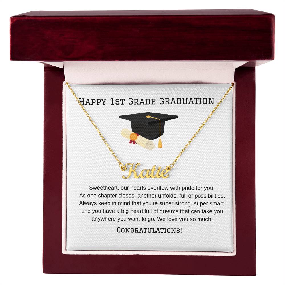1st Grade Graduation Name Necklace-[product type]