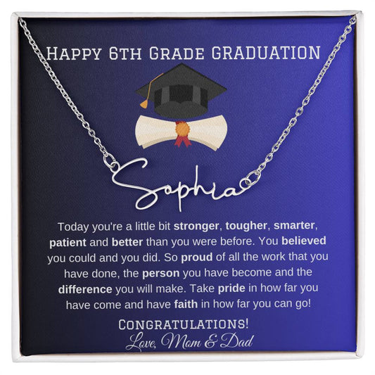 6th Grade Graduation Necklace Gift