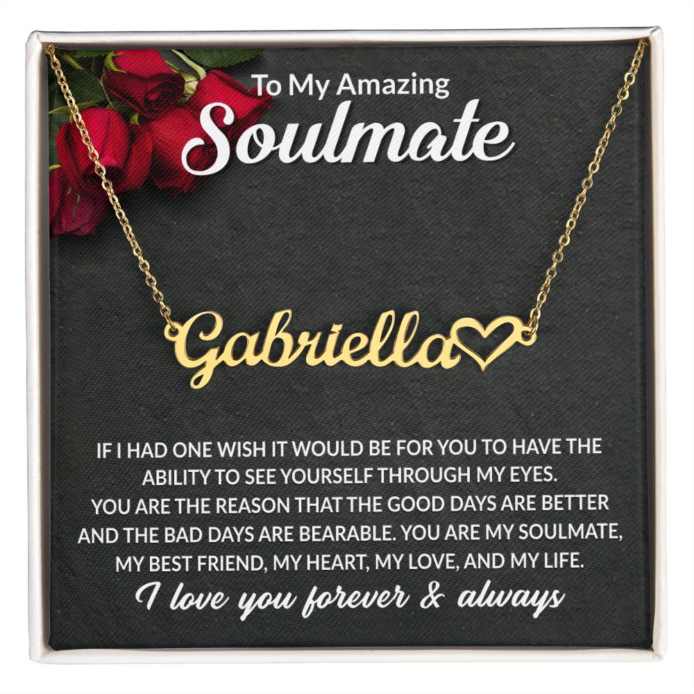 Soulmate Best Friend Personalized Name Necklace with Heart-FashionFinds4U