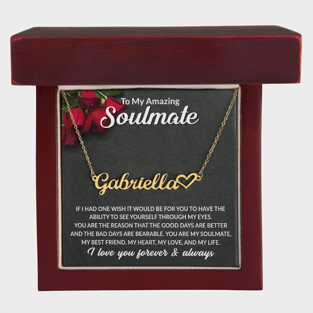 Soulmate Best Friend Personalized Name Necklace with Heart-FashionFinds4U