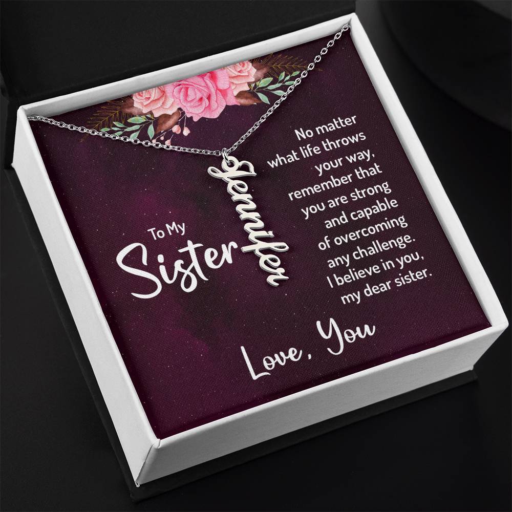 Sister Vertical Name Necklace